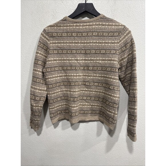 Talbots Sweater Womens Small Fair Isle Tan Wool/Rayon - Picture 5 of 10